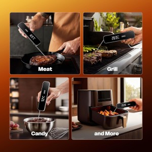 0.3S Instant Read Meat Thermometer – Digital Food Thermometer for Cooking, Grilling, BBQ, Candy, Air Fryer, Griddle – Kitchen Gadget Essentials & Gift for Him