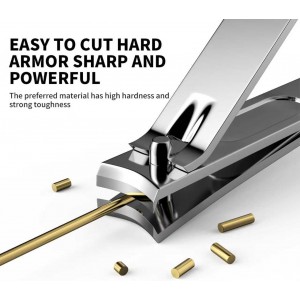 Nail Clippers Set - Toenail Clippers & Fingernail Clipper Combo, Dual-Size Stainless Steel Nail Cutters for Home/Travel, Anti-Slip Grip, Ingrown Nail Care Tool (Silvery-S)