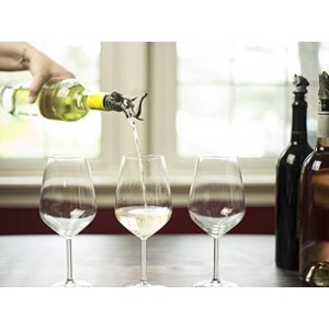 TXOKO Premium Stainless Steel Wine Pourer, Aerator and Decanter - Pour Spout for Red, White and Rose Wine, Liquor and Olive Oil! Gift Box Packaging includes extra stopper.