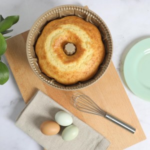 Martha Stewart Dunelle Decorative Fluted Cast Aluminun Round Cake Pan – 12-Cup Nonstick Tube Pan, Champagne Gold Bakeware