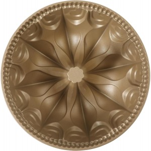 Martha Stewart Dunelle Decorative Fluted Cast Aluminun Round Cake Pan – 12-Cup Nonstick Tube Pan, Champagne Gold Bakeware