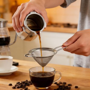 Small Fine Mesh Strainer Set, Stainless Steel Mini Sieve, Bar Strainer for Cocktail, Juice, Coffee, Tea Strainer for Loose Leaf Tea, Mini Sifter for Matcha, Flour, 4 PCS