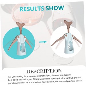 Wing Corkscrew Wine Opener with Long Wing Handle Stainless Steel and PP Material Ergonomic Sharp Drill Design for Easy Bottle Opening Suitable for Home Bar Restaurant Party Use