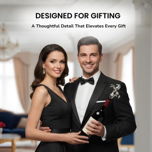 SMOKEY COCKTAIL 2 Pcs Horse Wine Stopper Pourer – Metal & Rubber Seal | Perfect for Bottle Stoppers Bar Champagne Liquor, Decorative Reusable - Father Day, Birthday Gifting for Men Women