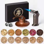 Whiskey Smoker Kit with Torch - 12 Flavors Wood Chips - Cocktail Smoker Infuser Kit, Old Fashioned Drink Smoker Kit, Birthday Bourbon Whiskey Gifts for Men,Dad(NO Butane)