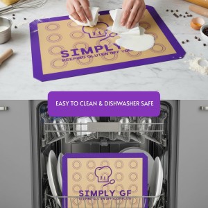 Non-Stick Silicone Baking Mat Set of 2 - Gluten-Free Labeled Reusable Baking Mats for Cookie Sheet - Non Slip & Food Safe - Perfect for Pastries, Macaroons, Bread & Oven Use