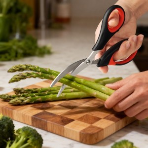 All Purpose Kitchen Shears with Protective Sheath, Heavy Duty 3 Pack Kitchen Scissors with Serrated Blade, Stainless Steel Cooking Scissors for Poultry, Food, Vegetables