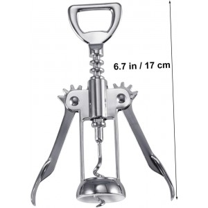 Silver Plated Alloy Winged Wine Bottle Opener Corkscrew Compact Design for Effortless Wine Bottle Opening Construction Practical and Glossy Finish