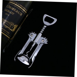 Silver Plated Alloy Winged Wine Bottle Opener Corkscrew Compact Design for Effortless Wine Bottle Opening Construction Practical and Glossy Finish