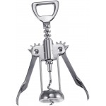 Silver Plated Alloy Winged Wine Bottle Opener Corkscrew Compact Design for Effortless Wine Bottle Opening Construction Practical and Glossy Finish