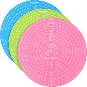 3 Pcs Silicone Cake Mat Round Baking Mat...
