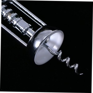 Silver Plated Wing Corkscrew Wine Bottle Opener Alloy Manual Cork Remover for Home Bar and Restaurant Use