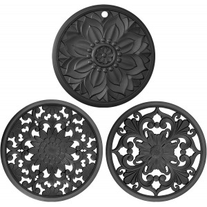 Silicone Trivet Mat Set of 3 Heat Resist...