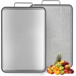 Stainless Steel Cutting Board (17x11"), Large Heavy Duty Double Sided 316 Metal Chopping Board for Kitchen, Food Grade, Deep Juice Grooves, Non-Toxic, Dishwasher Safe for Meat & Veggies