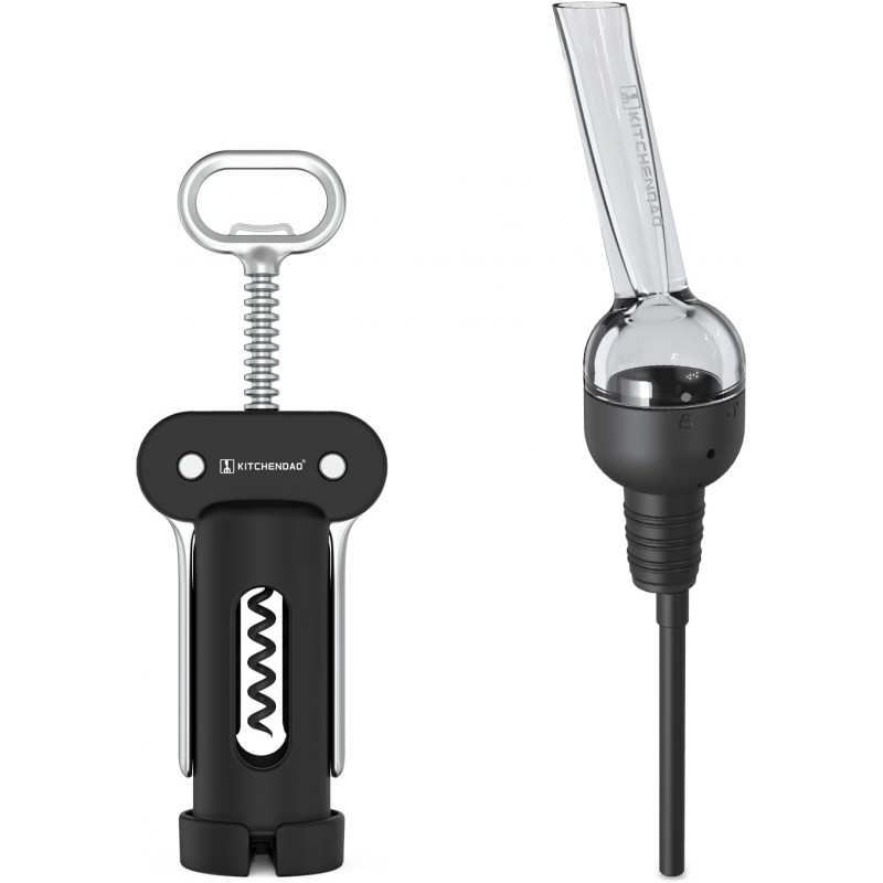 KITCHENDAO 3 in 1 Wing Corkscrew and Detachable Wine Aerator