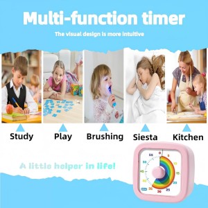 60-Minute Visual Timer, Countdown Timer for Kids and Adults, Kitchen timers for Cooking, Silent Classroom Timer for Home School Work (Pink)