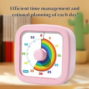60-Minute Visual Timer, Countdown Timer for Kids and Adults, Kitchen timers for Cooking, Silent Classroom Timer for Home School Work (Pink)