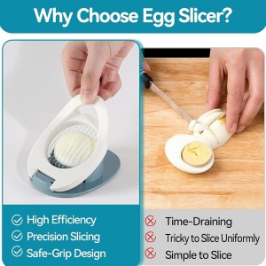 Stainless Steel Wire Egg Slicer, Hard Boiled Egg Cutter, Strawberry Dicer, Multi-Purpose Kitchen Tool (F, One Size)