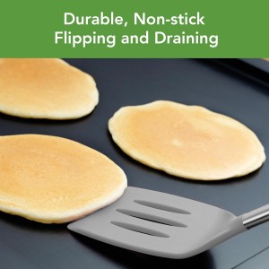 Tovolo Slotted Silicone Spatula Turner Slotted Stainless Steel Handle 10