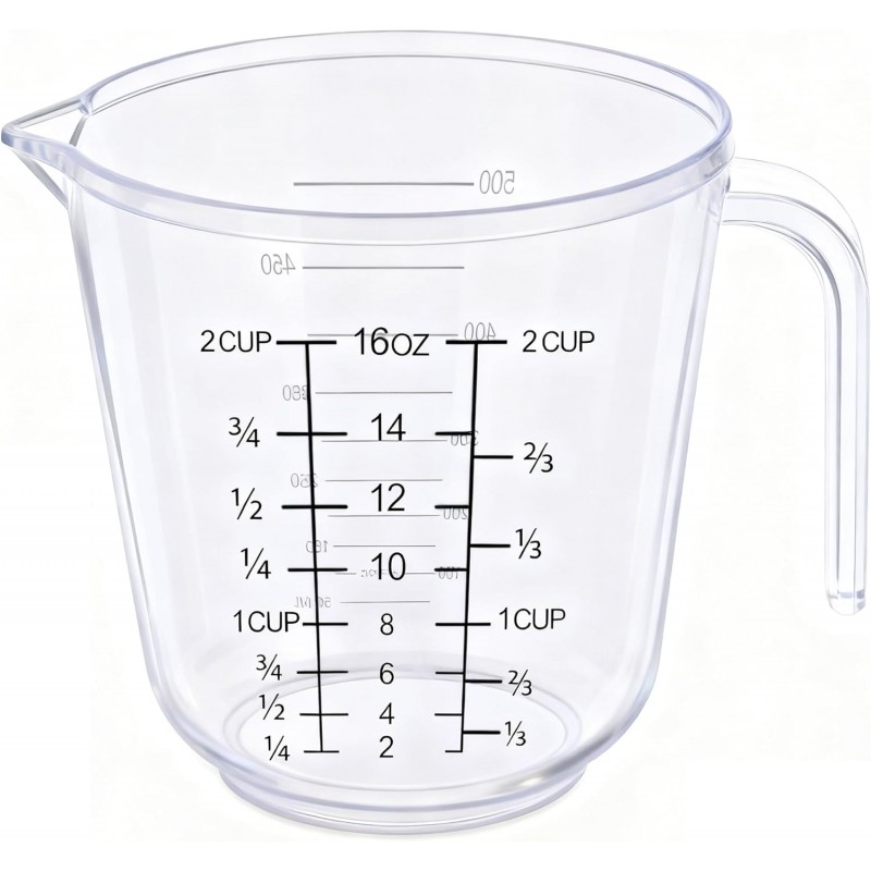 Measuring Cup, 2 Cup, Clear