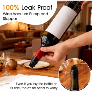 12-Pack Wine Vacuum Stoppers, Reusable Silicone Wine Saver Preserver, Air Seal to Keep Wine Fresh, Universal Black Bottle Sealer Set for Red & White Wine