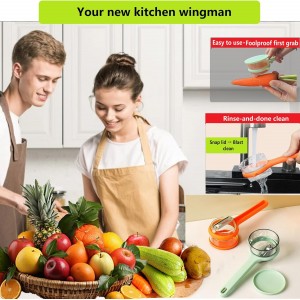 2Pcs Vegetable peelers for kitchen, Potato Peeler, Fruit Carrot Veggie Peelers Built-in peel catcher, Peeler with Ergonomic Non-Slip Handle,Dishwasher safe for home, office and camping(Green&Orange)