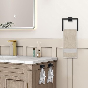 5 Piece Bathroom Towel Bar Set - SUS304 Stainless Steel Bath Towel Holder, 15.7 Inch Towel Racks for Bathroom Wall Mounted, Bathroom Hardware Accessories Set - Matte Black