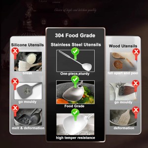 Stainless Steel Kitchen Utensils 12 Pcs, Small Cooking Utensils Set,Spatulas,Ladle,Skimmer,Tunners,Serving Spoon,Spaghetti Spoon,Fork,Potato Masher,Egg Whisk,Tongs,Dishwasher Safe