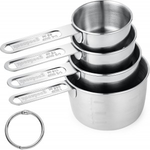 Measuring Cups 4 Pieces, Stainless Steel...