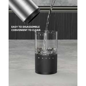 Electric Salt and Pepper Grinder Set, USB Rechargeable Salt and Pepper Shaker with LED Light, Stainless Steel Adjustable Automatic Pepper Mill for Kitchen, Dining