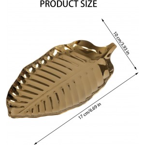 1 Pack Gold Spoon Rest, 304 Stainless Steel Leaf Spoon Holder Utensil Rack Jewelry Tray, Coffee Dessert Storage for Kitchen Counter/Stove Top