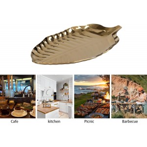 1 Pack Gold Spoon Rest, 304 Stainless Steel Leaf Spoon Holder Utensil Rack Jewelry Tray, Coffee Dessert Storage for Kitchen Counter/Stove Top