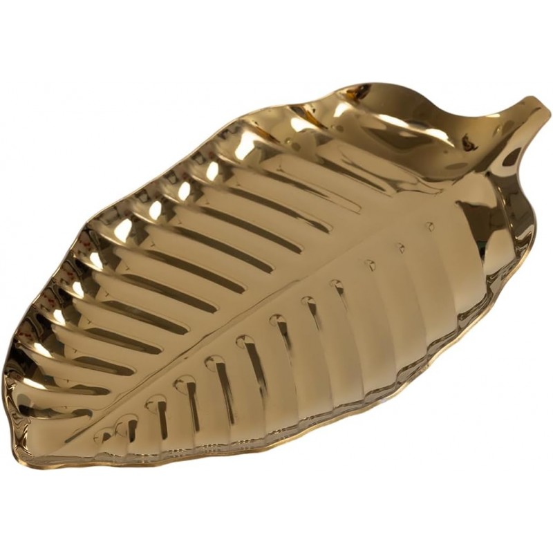 1 Pack Gold Spoon Rest, 304 Stainless Steel Leaf Spoon Holder Utensil Rack Jewelry Tray, Coffee Dessert Storage for Kitchen Counter/Stove Top