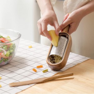 Wooden Cheese Grater with Handles - Kitchen Grater Wooden Shredder, Citrus Zester, Perfect for Hand Held Cheese Grater, Lemon and Chocolate, Cheese Tool