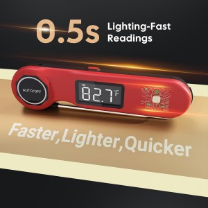 Rechargeable 0.5 Sec Reading Instant Read Meat Thermometer for Cooking, Digital Food Thermometer with High Precision Sensor, 1.42