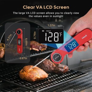 Rechargeable 0.5 Sec Reading Instant Read Meat Thermometer for Cooking, Digital Food Thermometer with High Precision Sensor, 1.42
