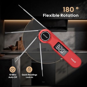 Rechargeable 0.5 Sec Reading Instant Read Meat Thermometer for Cooking, Digital Food Thermometer with High Precision Sensor, 1.42