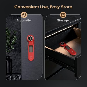 Rechargeable 0.5 Sec Reading Instant Read Meat Thermometer for Cooking, Digital Food Thermometer with High Precision Sensor, 1.42