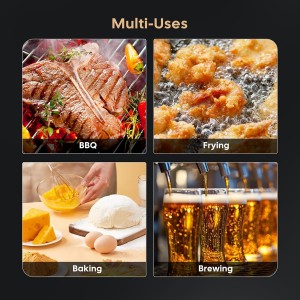 Rechargeable 0.5 Sec Reading Instant Read Meat Thermometer for Cooking, Digital Food Thermometer with High Precision Sensor, 1.42