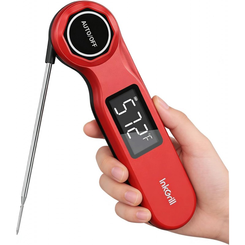 Rechargeable 0.5 Sec Reading Instant Read Meat Thermometer for Cooking, Digital Food Thermometer with High Precision Sensor, 1.42