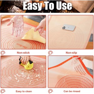 Silicone Pastry Mat 36x24 Inch Extra Large Baking Mat with Measurements, Nonstick Kitchen Counter Mats for Dough, Pastry, Dough Rolling, Kneading Board, Pie Crust, Fondant, Bread, Pasta, Pizza