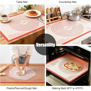 Silicone Pastry Mat 36x24 Inch Extra Large Baking Mat with Measurements, Nonstick Kitchen Counter Mats for Dough, Pastry, Dough Rolling, Kneading Board, Pie Crust, Fondant, Bread, Pasta, Pizza