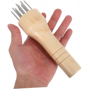 Stainless Steel Meat Tenderizer Needle Tool with Ergonomic Wood Handle Manual Meat Pounder for Steaks Chicken and Pork Efficient Kitchen Hammer for Tenderizing and Cooking