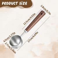 30ML Vintage Coffee Measuring Spoon with Long Wooden Handle 10g Capacity Metal Tablespoon Stainless Steel Coffee Scoop Kitchen Utensil Spoon for Coffees Tea Bath Salts