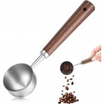 30ML Vintage Coffee Measuring Spoon with Long Wooden Handle 10g Capacity Metal Tablespoon Stainless Steel Coffee Scoop Kitchen Utensil Spoon for Coffees Tea Bath Salts