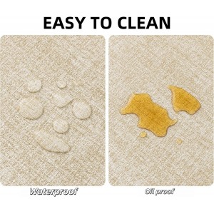 Faux Leather Placemats Set of 6, 12 X 17 Inch - Vinyl Heat Resistant Place Mats 100% Waterproof Oilproof Reversible Wipeable PU Table Mats for Kitchen, Dining, Outdoor/Indoor (Beige,6)