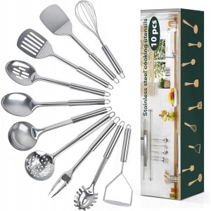 10 Pcs Cooking Utensils Set, Stainless S...