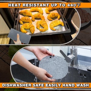 Dandat 24 Pack Silicone Trivets Bulk Non Slip Heat Resistant Hot Pads for Kitchen Countertops Table Pot Holders Mats for Hot Dishes Restaurant Catering Event Party Gathering, Round Square(Gray)