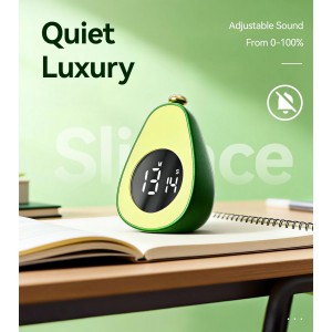 Digital Visual Timer Kitchen Timer for Yoga, Exercise, 99-Minute Silent Countdown, Time Management Tool with Pause Function (Avocado)