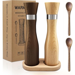 Premium Beech Wood Salt and Pepper Grind...